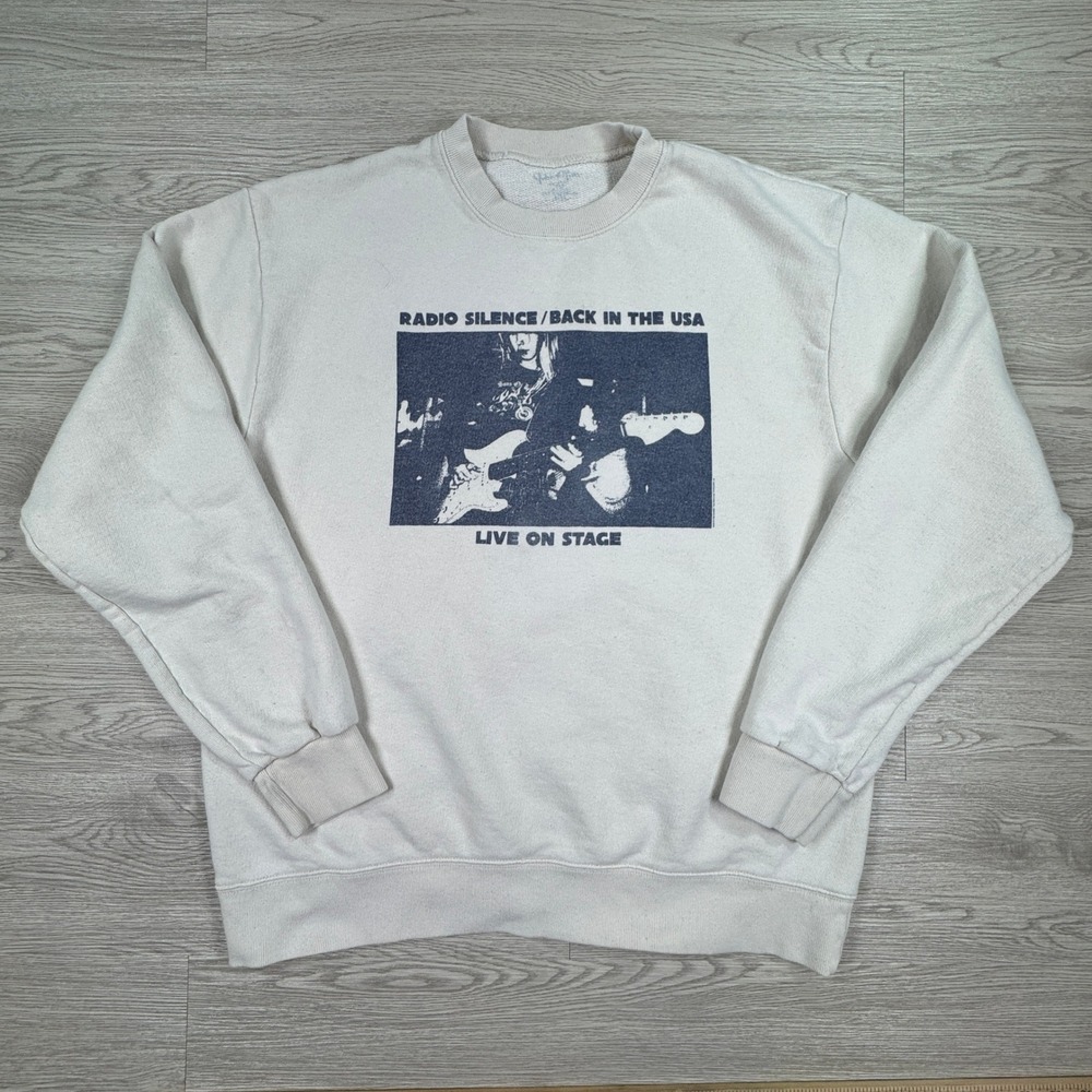 Johnโ Galt Womens Sweatshirt Radio Silence Graphic White L/XL(?) Oversized
